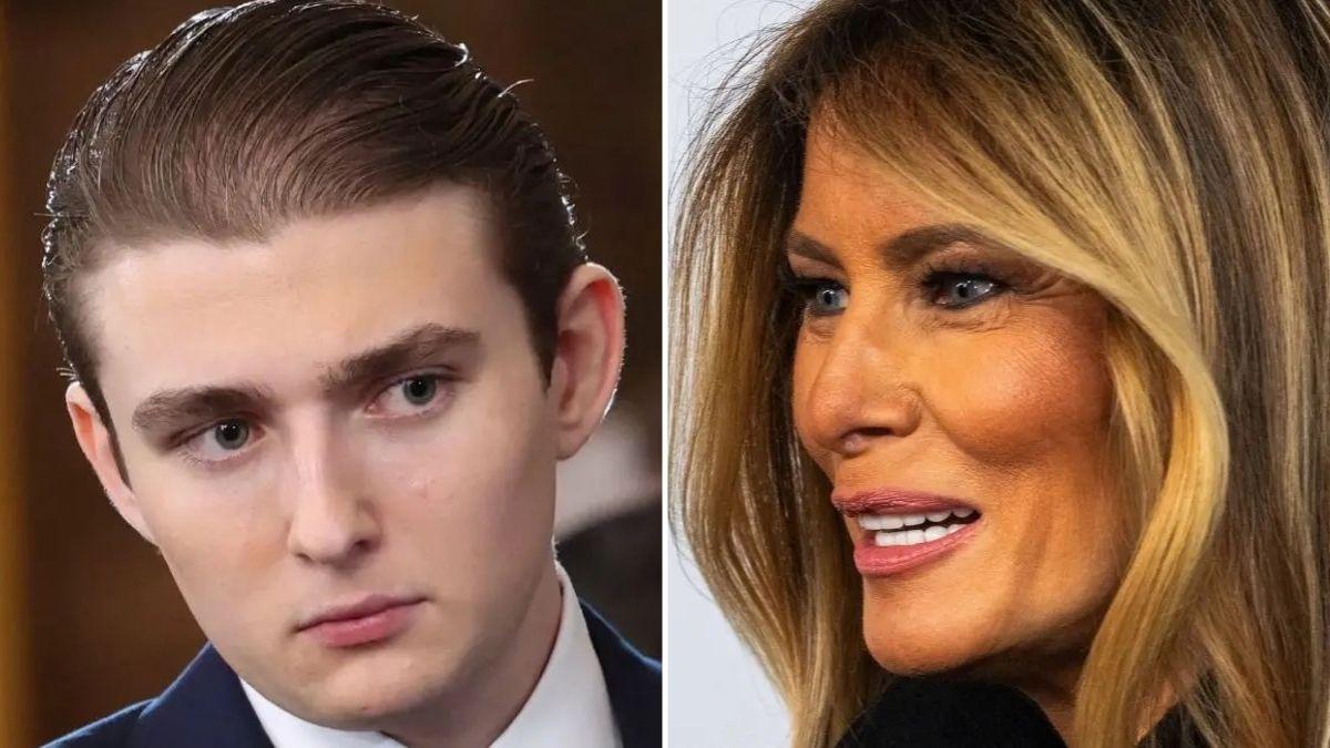 Composite photo of Barron and Melania Trump