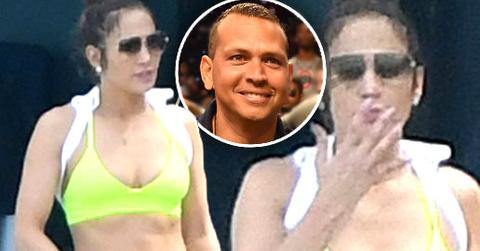 //jennifer lopez green bra bahamas pp