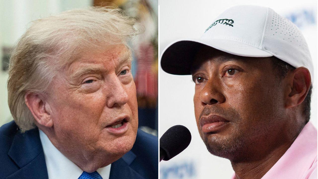 picture of Donald Trump and Tiger Woods