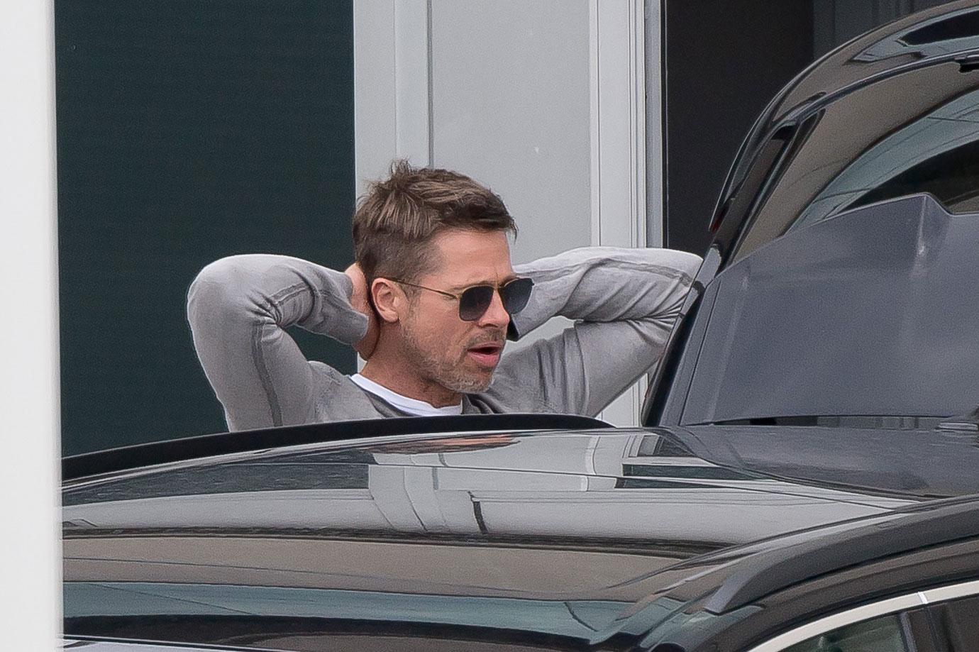 //brad pitt fathers day alone pics