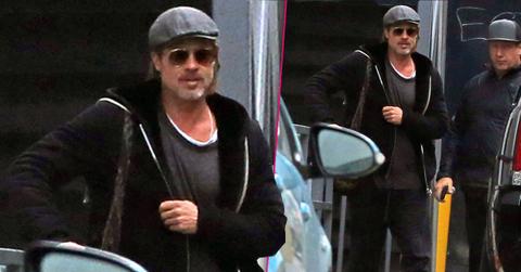 Brad Pitt Smiling After Jennifer Aniston Birthday Party
