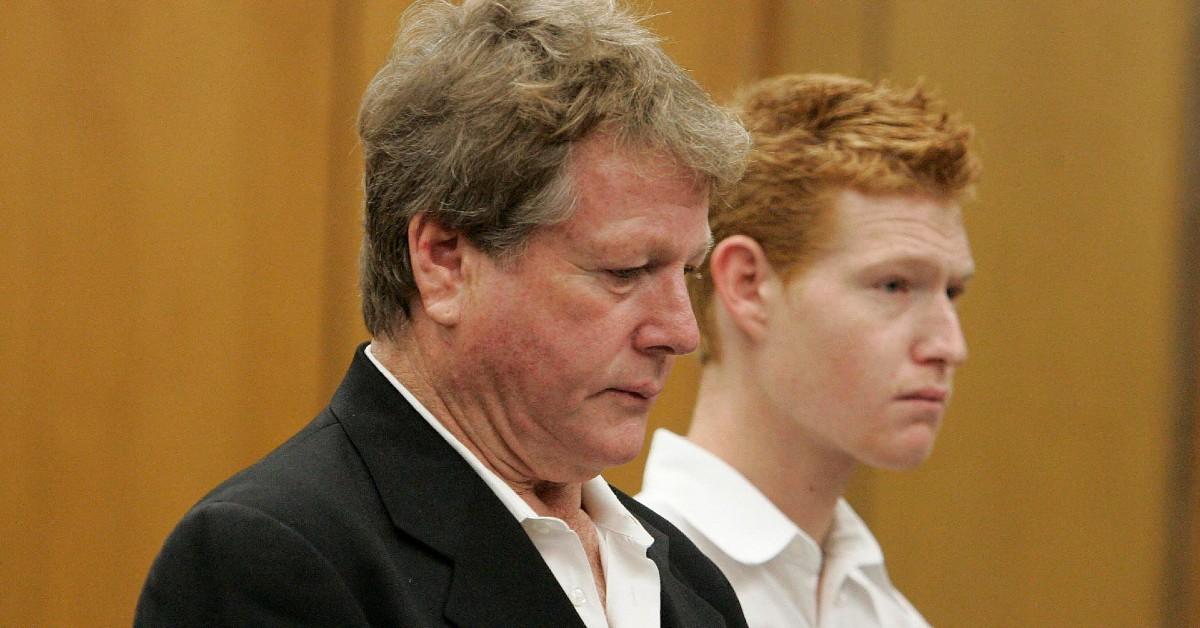 Ryan O'Neal and Redmond O'Neal in court in 2008.