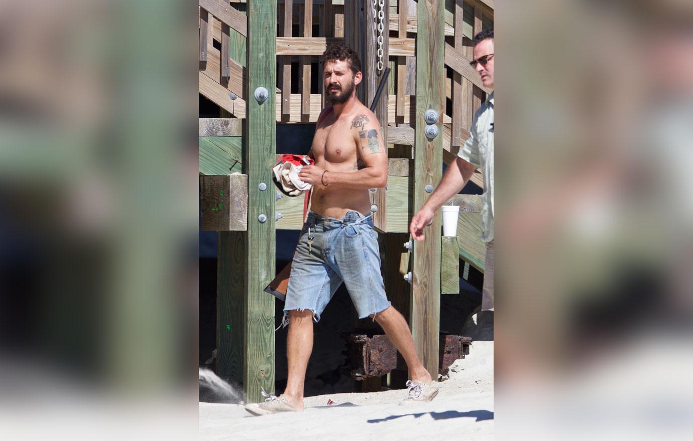 //Shia labeouf shirtless beach shotgun