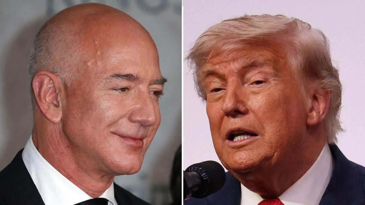 picture of Jeff Bezos and Donald Trump
