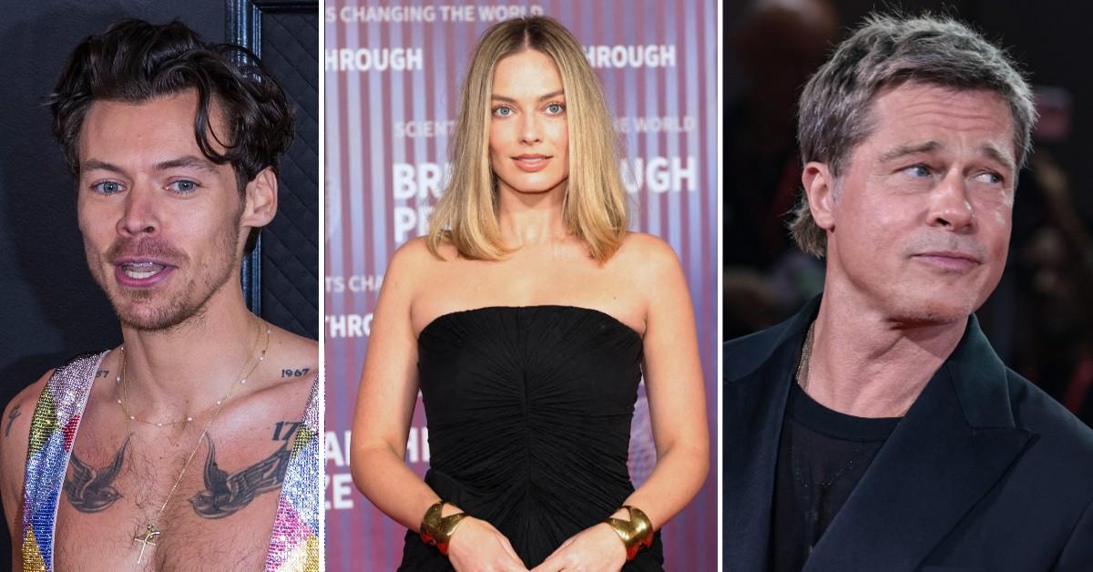 Composite photos of Harry Styles, Margot Robbie, Brad Pitt