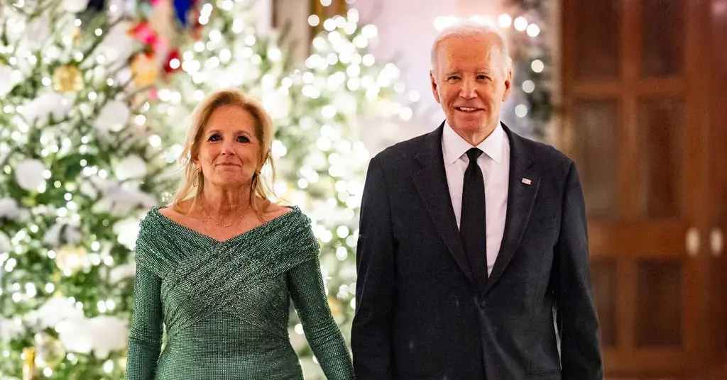 joe biden mocked after jill biden had to lead him off stage