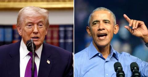 Composite photo of Donald Trump and Barack Obama