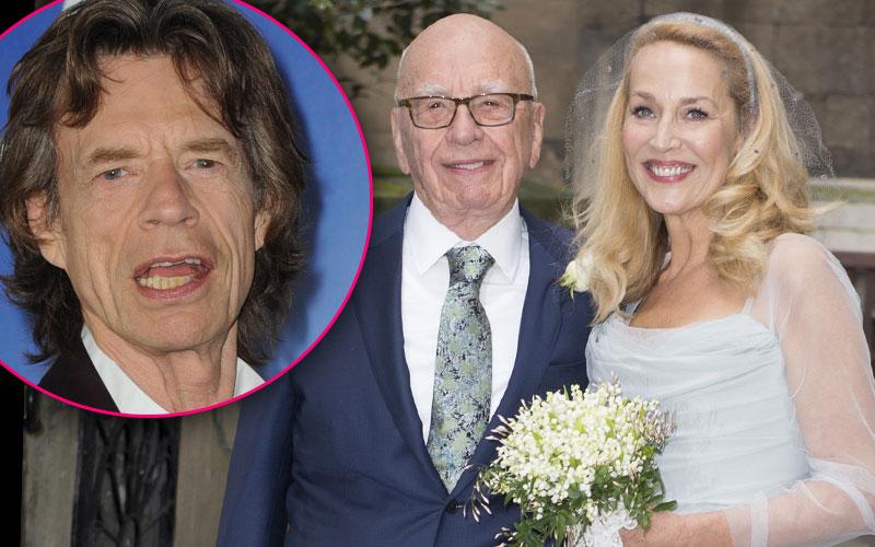 Rupert Murdoch & Jerry Hall Wedding Photos -- Mick Jagger Unhappy