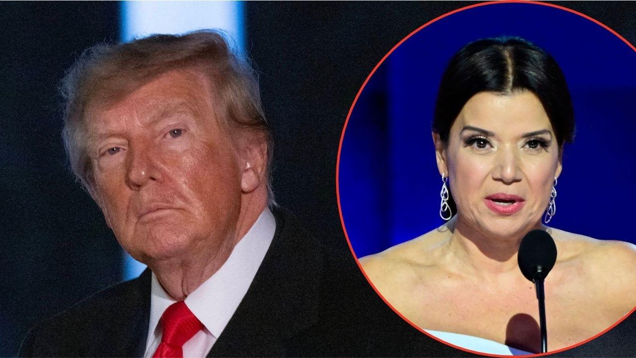 Split image of Donald Trump and Ana Navarro