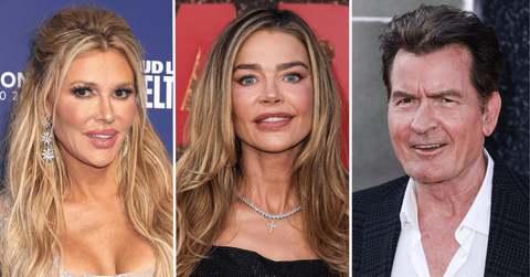 Split photo of Brandi Glanville, Denise Richards, Charlie Sheen