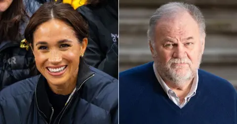 Split photos of Meghan and Thomas Markle Sr.