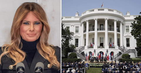 Composite photo of Melania Trump, the White House