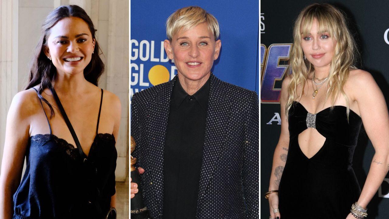 Image Of Chrissy Teigen, Ellen Degeneres and Miley Cyrus