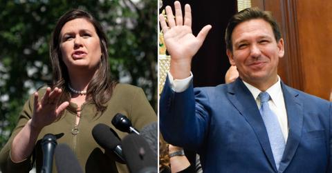 sarah huckabee sanders frontrunner considered ron desantis vp pp