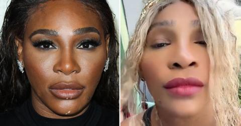 Split photos of Serena Williams.