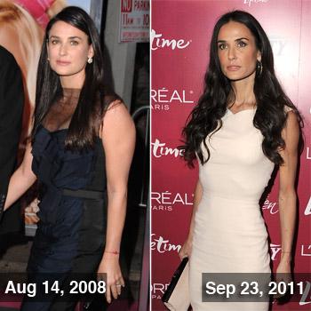 Demi Moore Bra Size : 33C Demi Moore Profile: Demi Moore Weight ? 130 lbs  Demi Moore Height ? 5′ 5″ or 165 cm What Are Dem