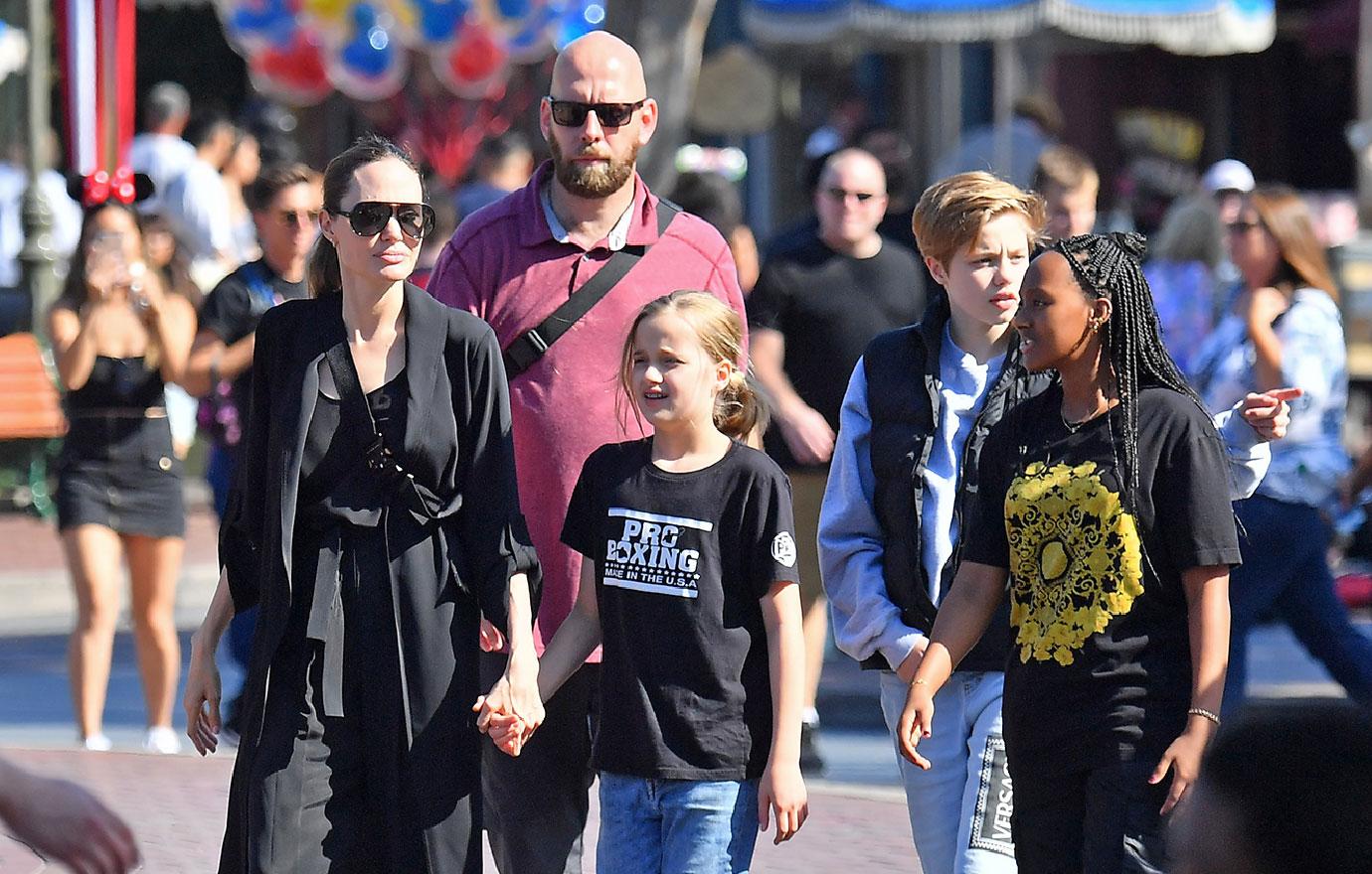 Angelina Jolie Takes Kids To Disneyland After Maddox College