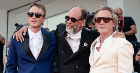 Drew Starkey, director Luca Guadagnino and Daniel Craig.