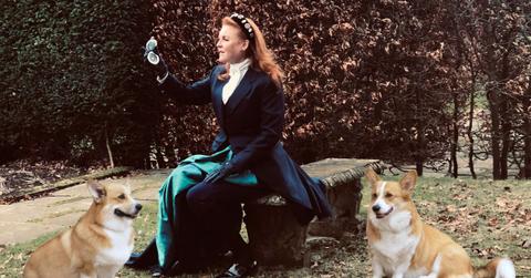Photo of Sarah Ferguson and corgis