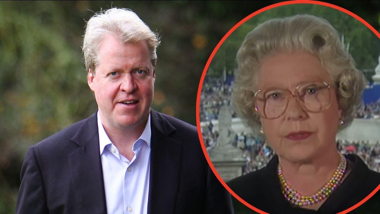 Split photos of Charles Spencer and Queen Elizabeth