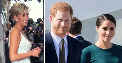 Composite photo of Princess Diana and Meghan Markle