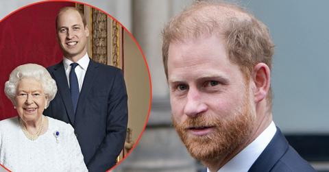 Photo of Princes Harry, William and Queen Elizabeth