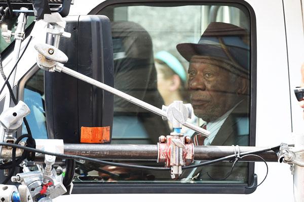 //morgan freeman back to filming days after stabbing death step granddaughter