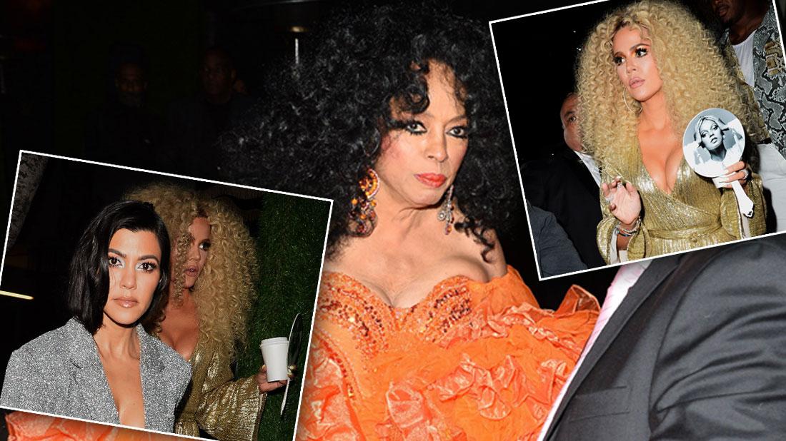 Khloe Kardashian Rocks Big Hair At Diana Ross’ Birthday Party