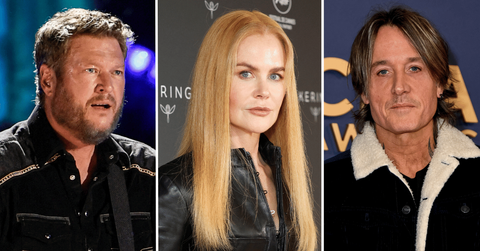 Split photo of Blake Shelton, Nicole Kidman and Keith Urban