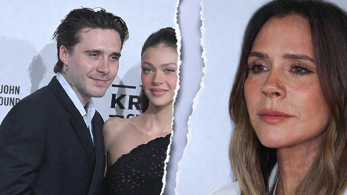 Split photo of Victoria Beckham, Brooklyn Beckham and Nicola Peltz