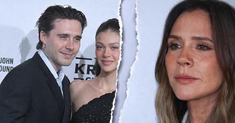 Split photo of Victoria Beckham, Brooklyn Beckham and Nicola Peltz