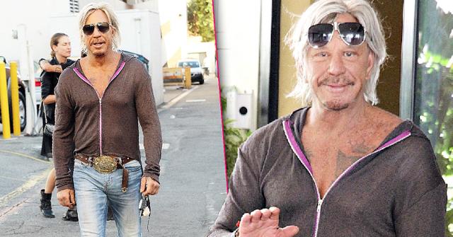 Unrecognizable Mickey Rourke Shows Manhood And Midriff