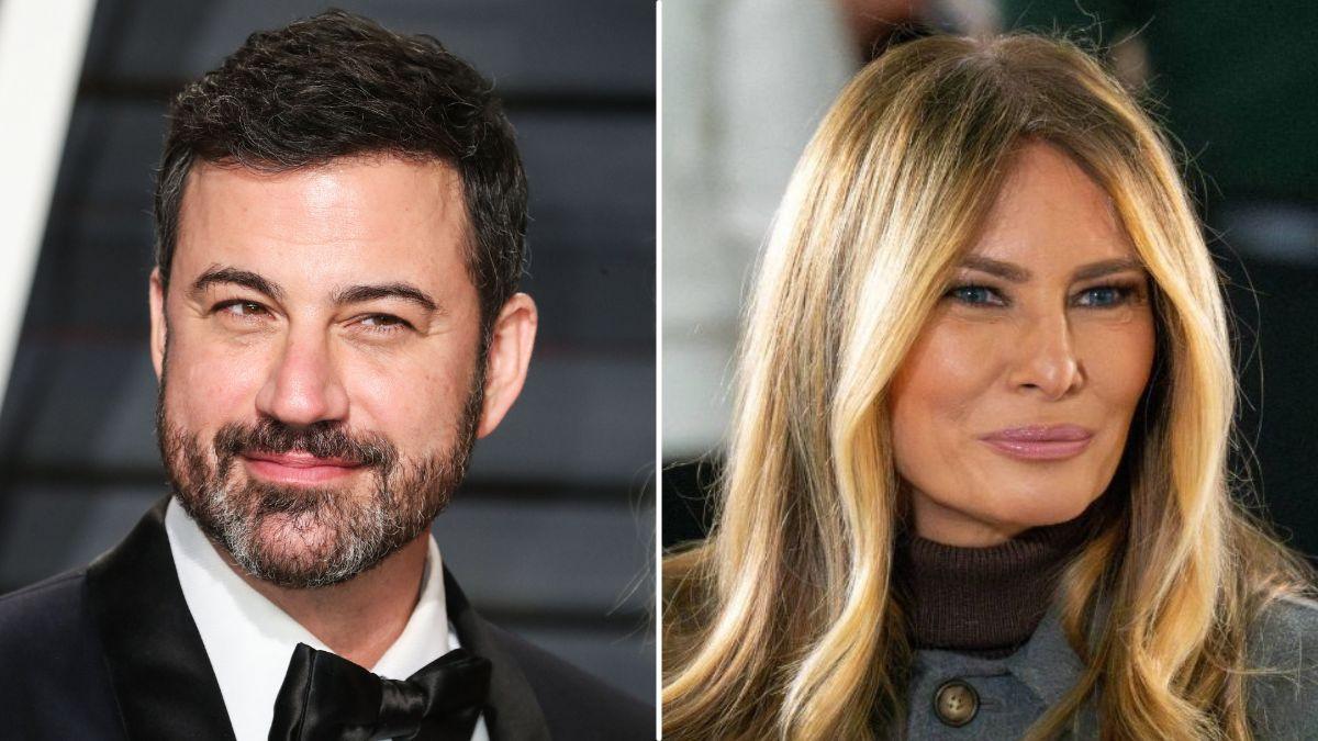 split image of Jimmy Kimmel and Melania Trump