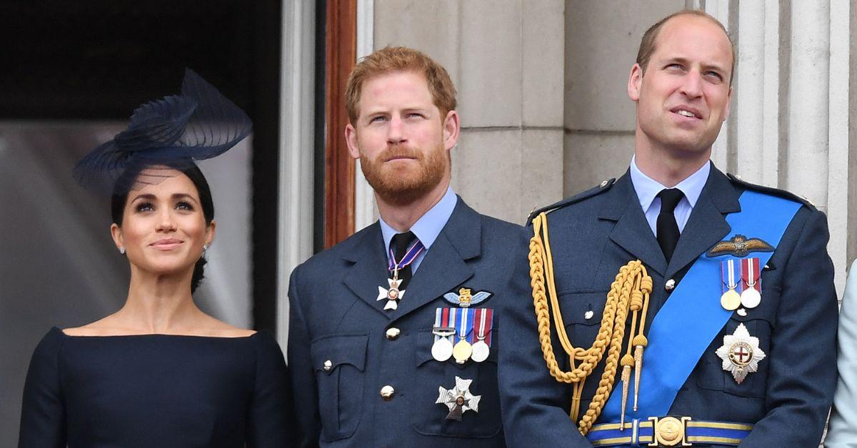 Photo of Meghan Markle, Princes Harry and William