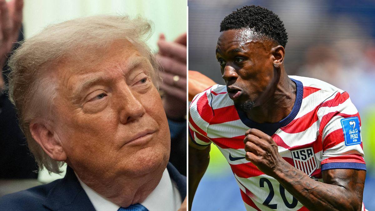 picture of Donald Trump and Folarin Balogun