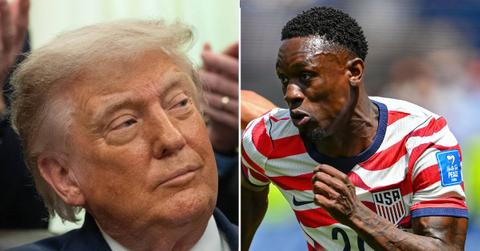 picture of Donald Trump and Folarin Balogun
