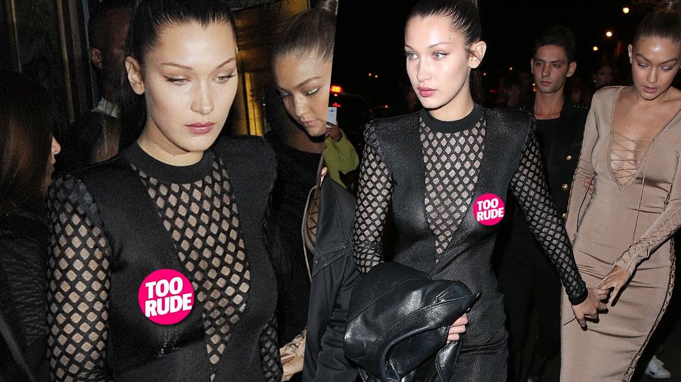 //bella hadid wardrobe malfunction boobs nip slip