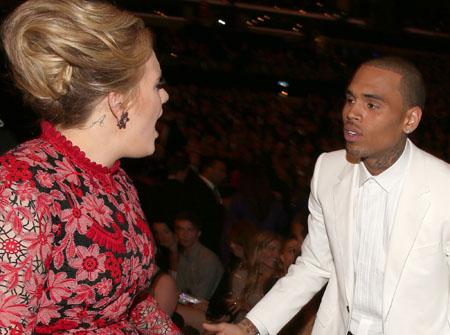 Adele Denies She Angrily Confronted Chris Brown At Grammys