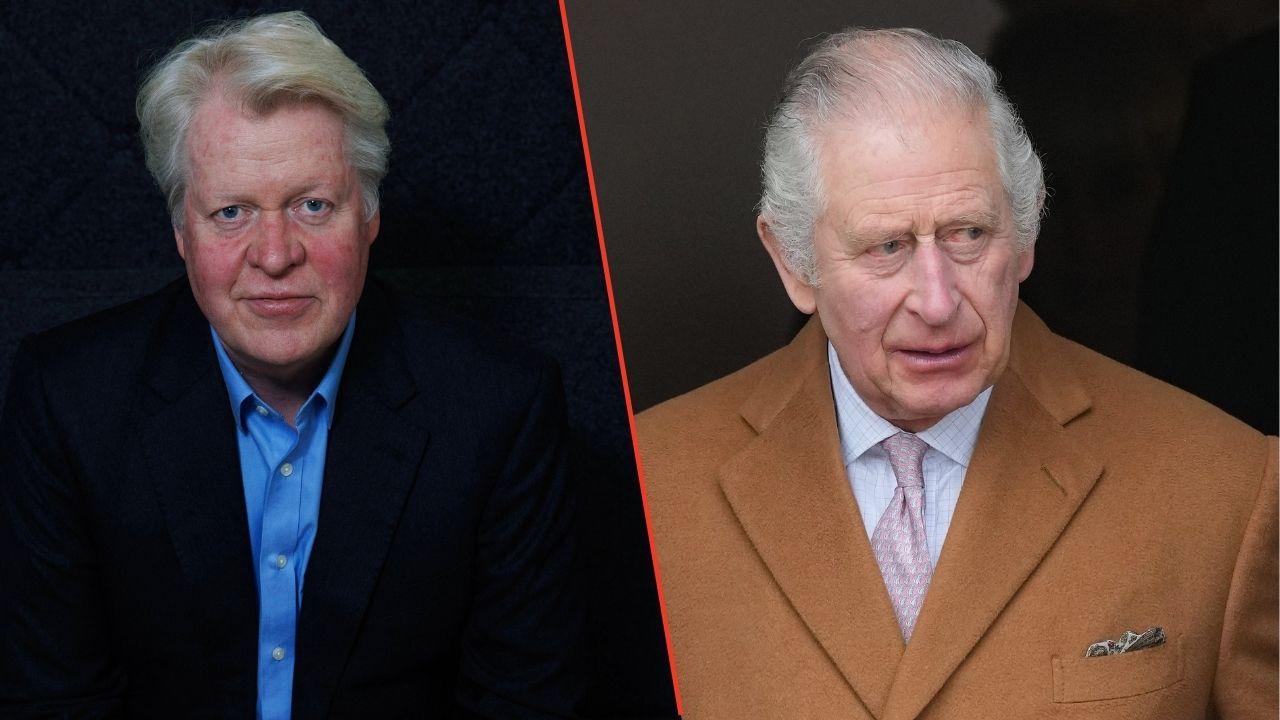 Split photos of Charles Spencer and King Charles