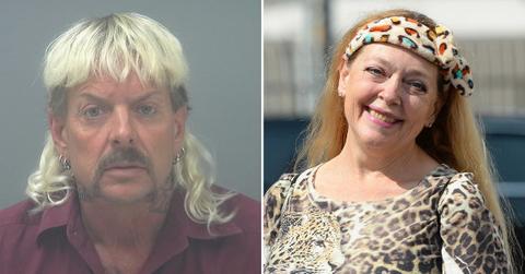 Split Photo of Joe Exotic and Carole Baskins