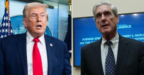 split image of Donald Trump and Robert Mueller