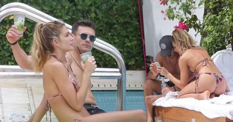 Ryan Seacrest Shirtless Shayna Taylor Bikini Pool Miami