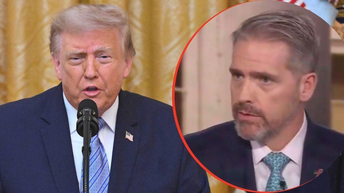 split image of Donald Trump and Scott Jennings