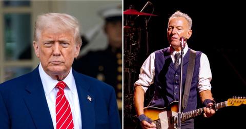 split photo of Donald Trump, Bruce Springsteen