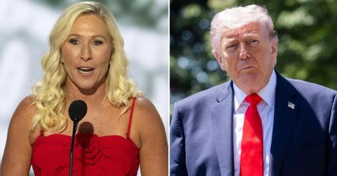 Marjorie Taylor Greene lashed out at the president repeatedly calling her a 'traitor'.
