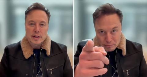 Split photo of Elon Musk