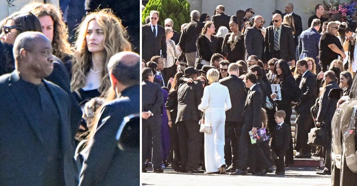 Split photo of Paris Jackson, Tito Jackson funeral