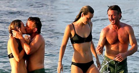 sean penn shirtless mystery woman kissing hawaii