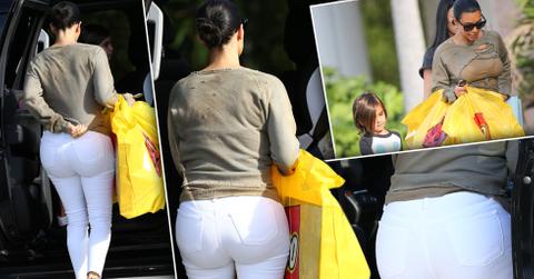 Kim Kardashian Butt White Pants Photos