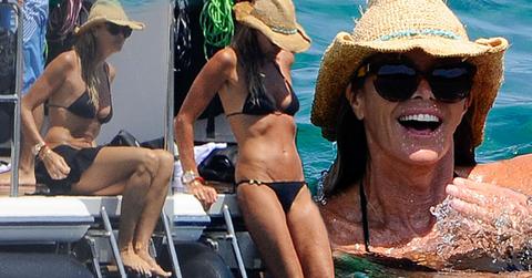 Elle Macpherson In A Bikini Going For A Swim In Italy